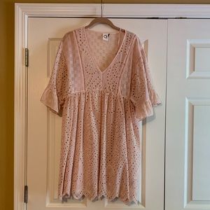 Blush eyelet dress